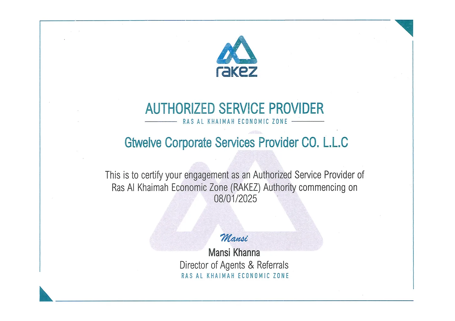 G12 Channel Partner Rakez Free Zone